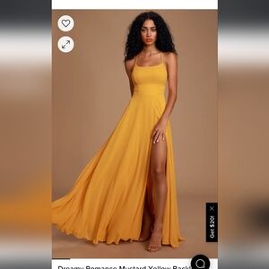 Lulus Dreamy Romance Dress Small yellow